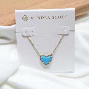 Kendra Scott Ari Heart Gold Turquoise Necklace